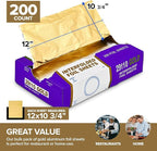 200 Count Pre-Cut Deli Gold Aluminum Foil - Image 2