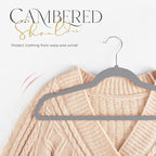 HOUSE DAY Premium Velvet Hangers 100 Pack Grey, Non-Slip Flocked Felt Hangers - Image 5