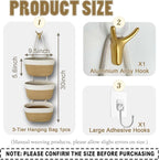 3-Tier Decorative Cotton Rope Hanging Basket, Wall-Mounted Woven Storage - Image 2