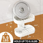 LEVERLOC Soap Dish Holder for Shower Double Layer Suction Cup Wall Mounted - Image 5