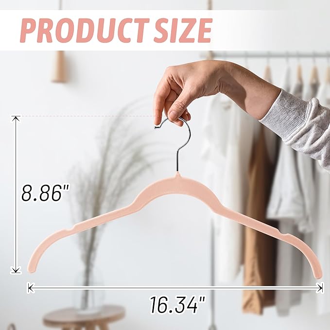 Premium Velvet Shirt Hangers 50 Pack, Non-Slip 360° Swivel Hook Space-Saving - Image 6