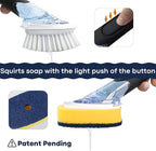 RIMAY Dish Brush with Soap Dispenser Storage Set with 2 PCS Brush Refills & - Image 2