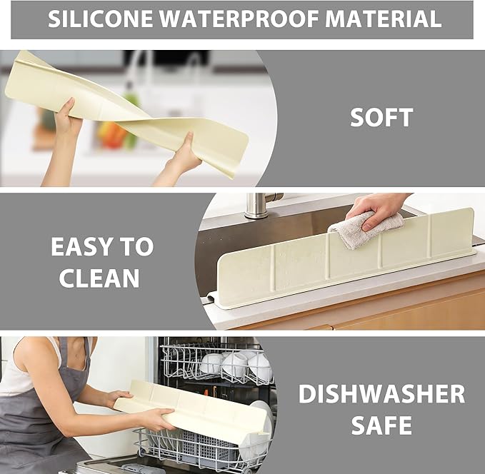 23Inch Sink Splash Guard – Extended Length & Tall Silicone Kitchen Sink Splash - Image 6