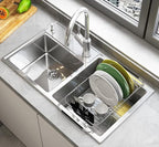 Adjustable Over Sink Dish Rack Stainless Steel Dish Drying Rack On Counter or - Image 4
