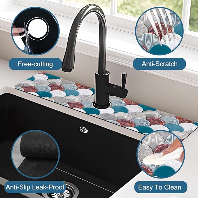 Wall Tiles Texture Sink Faucet Absorbing Mat Ceramic Decor Super Absorbent Fast - Image 4
