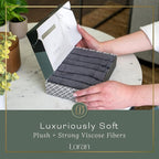 Charcoal Grey Washcloths Set of 6 Soft Facial Cloths 10” x 10” 100% Viscose - Image 5