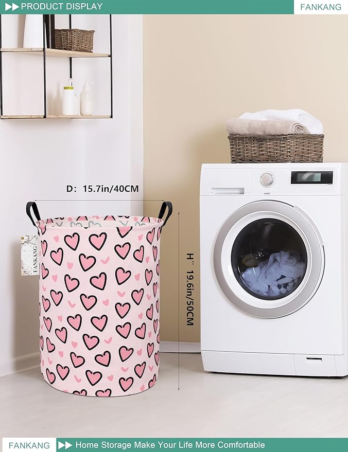 FANKANG Storage Basket, Nursery Hamper Canvas Laundry Basket Foldable - Image 2