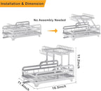 Dish Drying Rack Without Installation 2 Tier Metal Dish Racks - Image 3