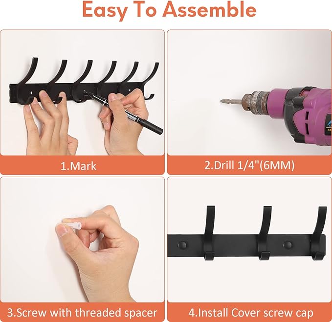 Coat Rack Wall Mount, Coat Hook Wall Mount, Wall Hooks - Image 5