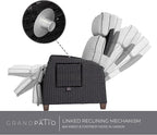 Grand patio Outdoor Recliner Chair Patio 150° Lay Flat Recliner with Flip Table Wicker Reclining Lounge Chair, Griege - Image 3