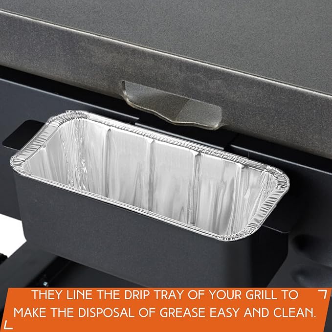 50-Pack Drip Pans Liners for Blackstone Griddle Accessories, Aluminum Foil Pan - Image 4
