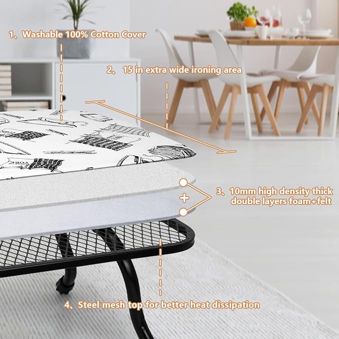 Duwee 15"x30" Table Top Ironing Board Extra Wide - Image 2