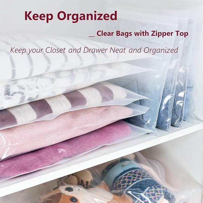 Large Plastic Bags With Zipper Top, 3 Gallon, 20 Pack, Extra Large Storage - Image 4