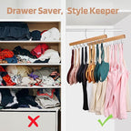2 Pack Bra Hanger for Closet Organizer, Premium Wooden Tank Top Hangers - Image 4