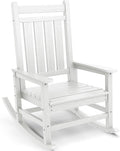 SERWALL Oversized Rocking Chair, Outdoor Rocking Chair for Adults, All Weather Resistant Porch Rocker for Lawn Garden, White by SERWALL