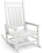 SERWALL Oversized Rocking Chair, Outdoor Rocking Chair for Adults, All Weather Resistant Porch Rocker for Lawn Garden, White by SERWALL