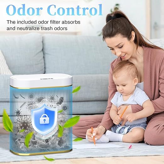 Bathroom Small Trash Can with Automatic Touchless Lid, 2.6 Gallon Smart Garbage - Image 4