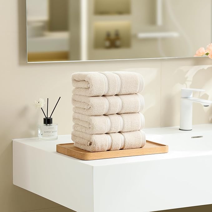 Simple&Opulence 4 Pcs Premium Hand Towels 16"x28", 600 GSM 100% Ring Spun Cotton - Image 9