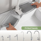 Faucet Mat for Kitchen Sink, 2025 New Silicone Sink Splash Guard, 7°Slope Fast - Image 7