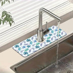 Watercolor Leaves Sink Splash Guard Faucet Mat Tropical Leaves Super Absorbent by Unknown