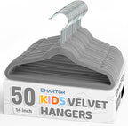 Smartor Premium 14 Inch Kids Hangers 50 Pack, Non Slip, Space Saving Felt by Smartor