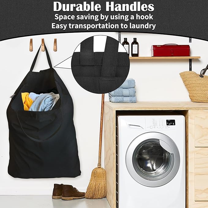 Canvas Laundry Bag 33"Wx 35"H, Thick Canvas Laundry Bag - Image 5