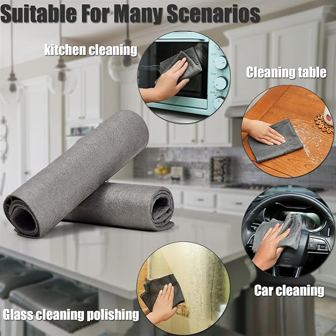 KTT Microfiber Cleaning Cloth, Reusable Thickened Magic Cleaning Cloth.Streak - Image 5