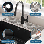 Embossed Leaf Texture Sink Faucet Absorbing Mat Grey Leaf Super Absorbent Fast - Image 4