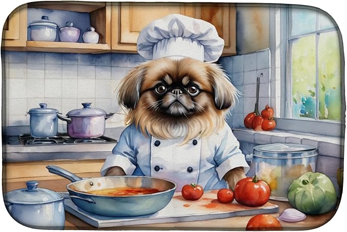 Caroline's Treasures DAC6297DDM Pekingese The Chef Dish Drying Mat Absorbent by CarolinesTreasures