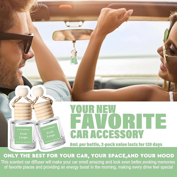 HoogaLife Car Air Freshener Diffuser 2 Pack Hanging Fruit Loops Car Air - Image 3