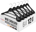 HOUSE DAY Wide Shoulder Wooden Hangers 12 Pack, Wood Suit Hangers by HOUSEDAY