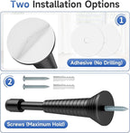 2Pcs Black Spring Door Stops, Screw in & Adhesive Door Stopper - Image 4