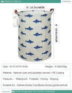 FANKANG Storage Basket, Nursery Hamper Canvas Laundry Basket Foldable - Image 2
