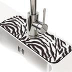 Kitchen Sink Splash Guard，Black-white checkered- Faucet Mat Sink Gadgets-Super by ZHUZHISHAN