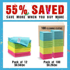 HOMEXCEL Microfiber Cleaning Cloth, 100 Pack Cleaning Rags, Cleaning Towels - Image 2