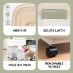 IRIS USA Dog Food Storage Container 58 lbs, Attachable Wheels, - Image 4