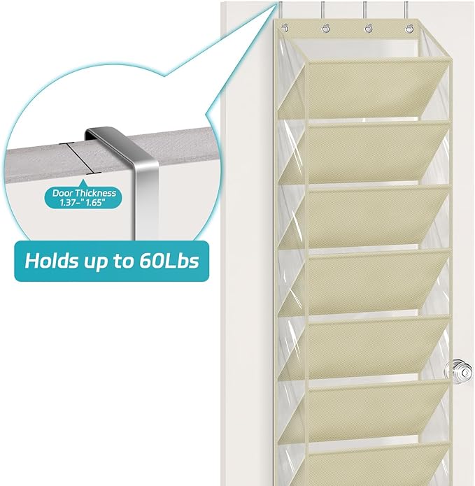 AOODA 10 Tier Clear Over The Door Shoe Organizer Storage, Deep Pockets Large - Image 6