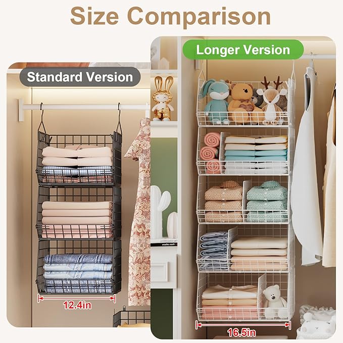5 Tier Extra Large Closet Hanging Shelves - Image 6