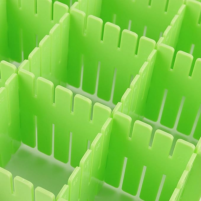 ZOENHOU 60 PCS Green Drawer Dividers, 12.6 x 2.8 Inch Adjustable Premium - Image 4