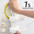 LEVERLOC Soap Dish Holder for Shower Double Layer Suction Cup Wall Mounted - Image 3