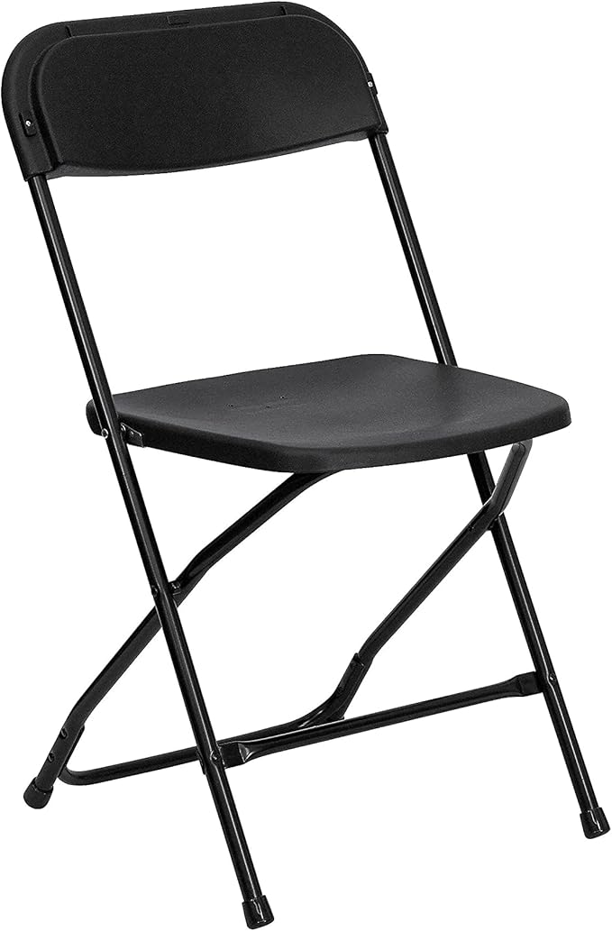 Flash Furniture Hercules Series Plastic Folding Chair - Black - 650LB Weight Capacity Comfortable Event Chair - Lightweight Folding Chair - Image 3