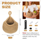 uxcell Hanging Fruit Baskets for Kitchen, Hand-Woven Wall Hanging Storage Jute - Image 2