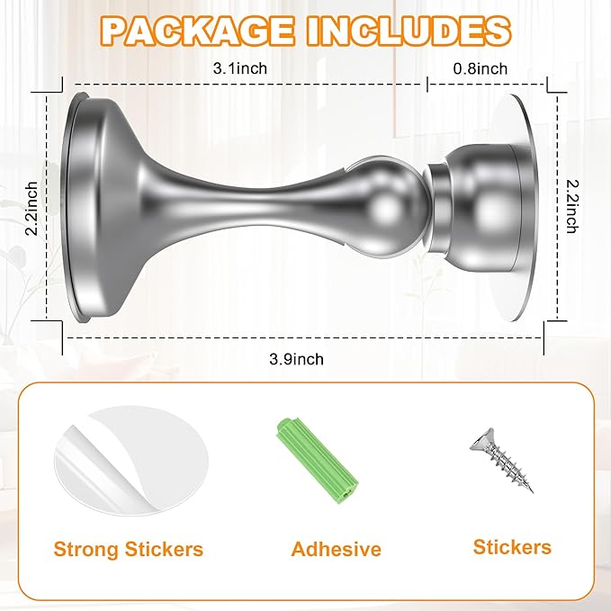 Crosize Magnetic Door Stoppers 1 Pack, Stainless Steel Door Stops - Image 5