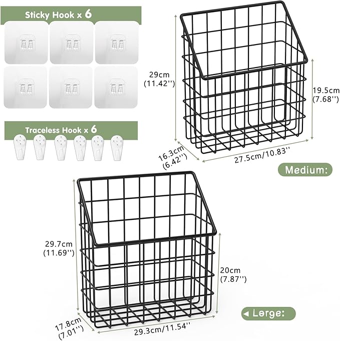 2 Pack Bath Toy Storage Organizer Basket, Large Metal Bathtub Toy Holder - Image 2