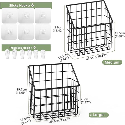 2 Pack Bath Toy Storage Organizer Basket, Large Metal Bathtub Toy Holder - Image 2