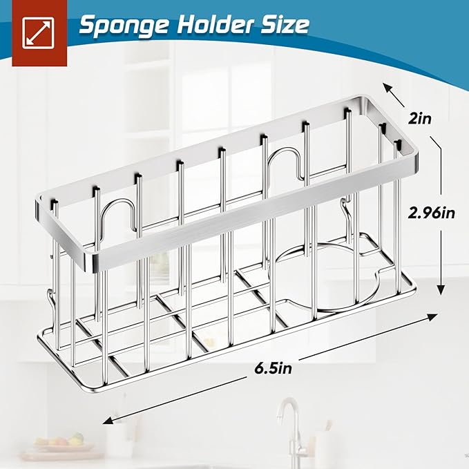 Sponge Holder for Kitchen Sink, Sink Caddy Organizer - Image 2