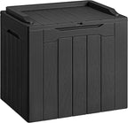 Devoko 30 Gallon Resin Deck Box Waterproof Outdoor Storage Box for Patio Furniture Pool Accessories Indoor Storage for Cushion Garden Tools (30 Gallon, Black) by DEVOKO