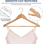 JS Hanger Wooden Coat Hangers, 20 Pack High Grade 17.5 Inch Wood Suit Hangers - Image 5