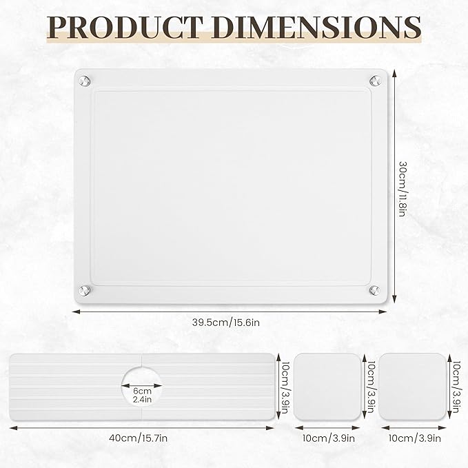 Stone Dish Drying Mats for Kitchen Counter, Quick Dry Water-Absorbent - Image 3