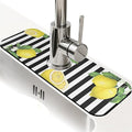 Kitchen Sink Splash Guard，Lemon-and stripes Faucet Mat Sink Gadgets-Super by ZHUZHISHAN